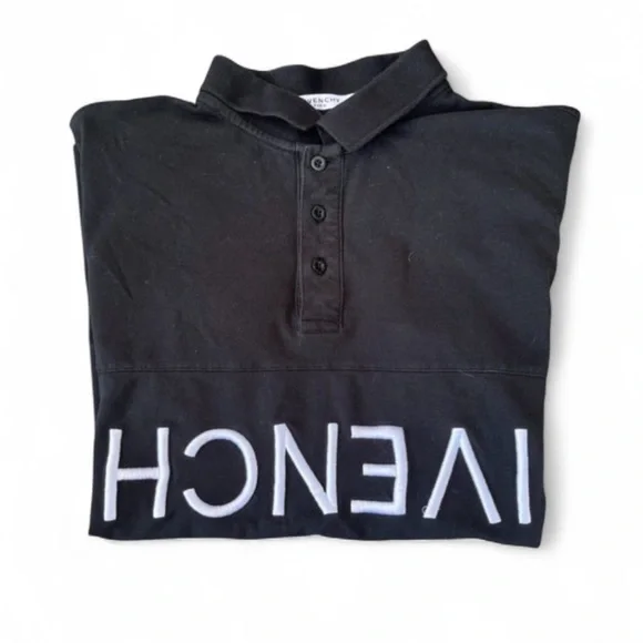 Givenchy Men’s Pique Polo Shirt with Upside down Logo Size L - Picture 3 of 6
